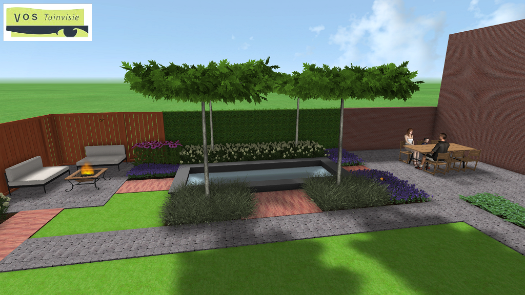3d Tuinontwerp hoveniers Vos Tuinvsie