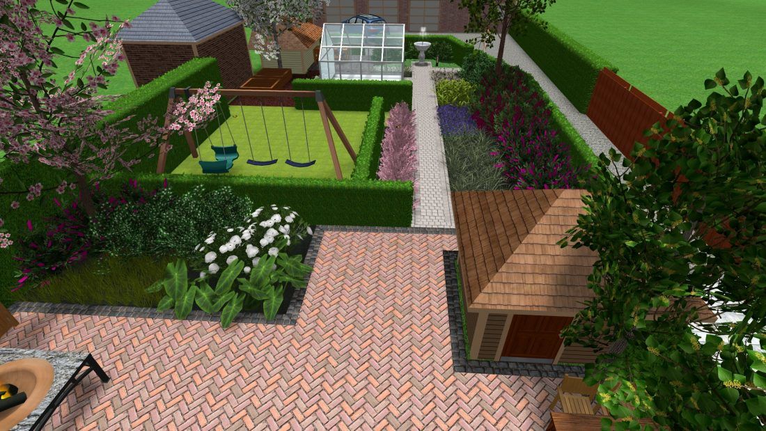 Tuinontwerp in 3d door Vos Tuinvisie Hoverniers