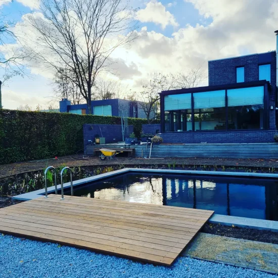 Tuin aanleg inclusief ombouwen zwemvijver in Deventer