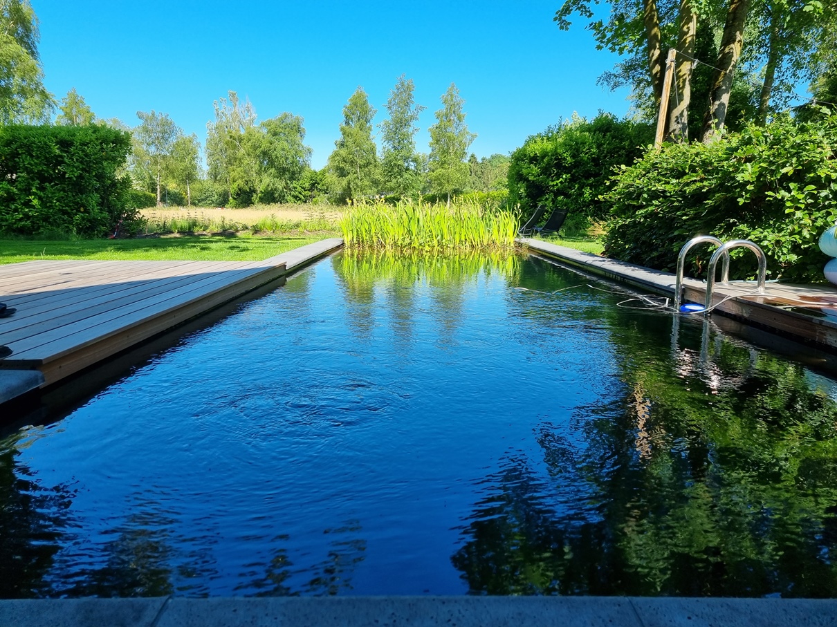 Zwemvijver hardhouten vlonders Epe