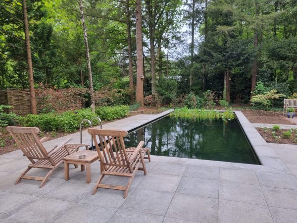 Tuinaanleg met zwemvijver aanleg in Epe